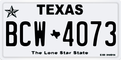 TX license plate BCW4073