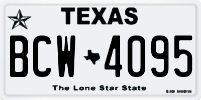 TX license plate BCW4095