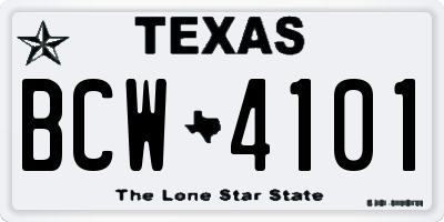 TX license plate BCW4101