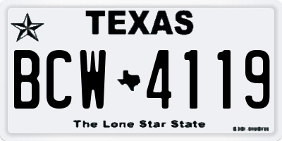 TX license plate BCW4119