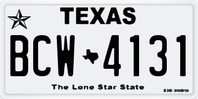 TX license plate BCW4131