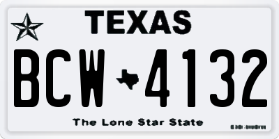 TX license plate BCW4132