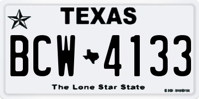TX license plate BCW4133