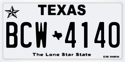 TX license plate BCW4140