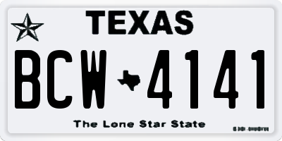 TX license plate BCW4141
