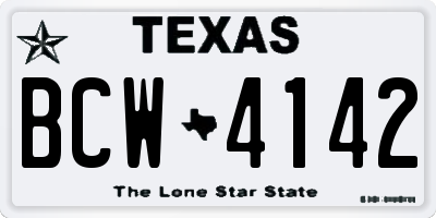 TX license plate BCW4142