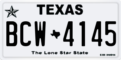 TX license plate BCW4145