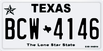 TX license plate BCW4146