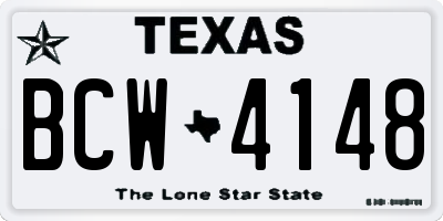 TX license plate BCW4148