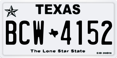 TX license plate BCW4152