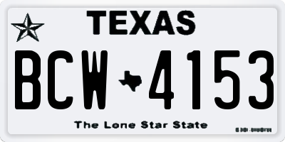 TX license plate BCW4153