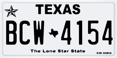 TX license plate BCW4154