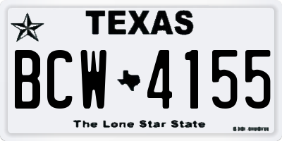 TX license plate BCW4155