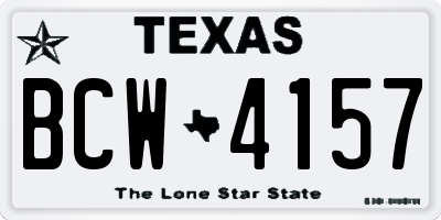 TX license plate BCW4157