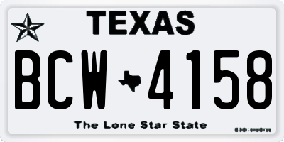 TX license plate BCW4158