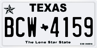 TX license plate BCW4159