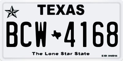 TX license plate BCW4168