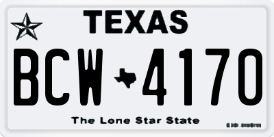 TX license plate BCW4170