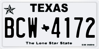 TX license plate BCW4172