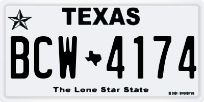 TX license plate BCW4174