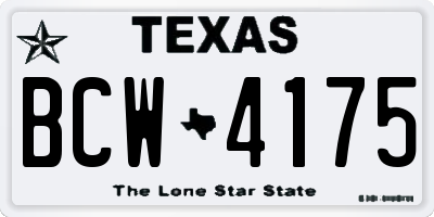 TX license plate BCW4175