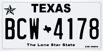 TX license plate BCW4178