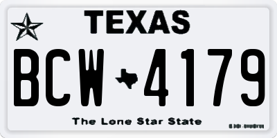 TX license plate BCW4179