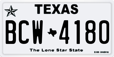 TX license plate BCW4180