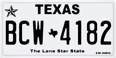TX license plate BCW4182