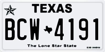 TX license plate BCW4191