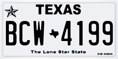 TX license plate BCW4199
