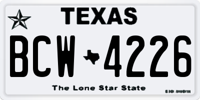 TX license plate BCW4226