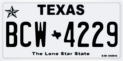TX license plate BCW4229