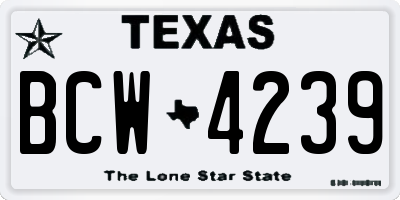 TX license plate BCW4239