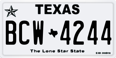 TX license plate BCW4244