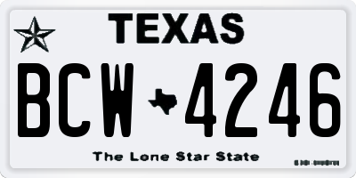 TX license plate BCW4246