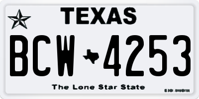 TX license plate BCW4253