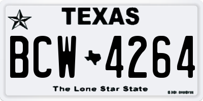 TX license plate BCW4264