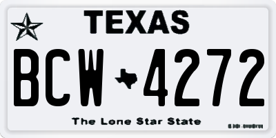 TX license plate BCW4272