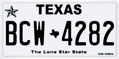 TX license plate BCW4282