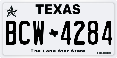 TX license plate BCW4284