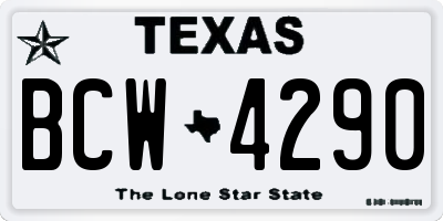 TX license plate BCW4290