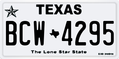 TX license plate BCW4295