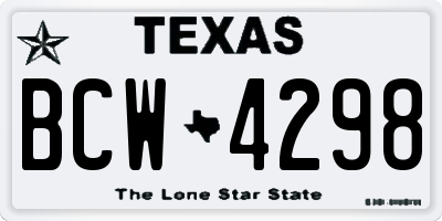 TX license plate BCW4298
