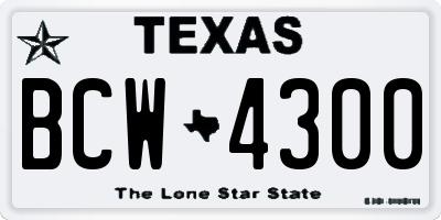 TX license plate BCW4300