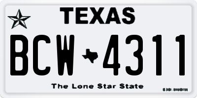 TX license plate BCW4311