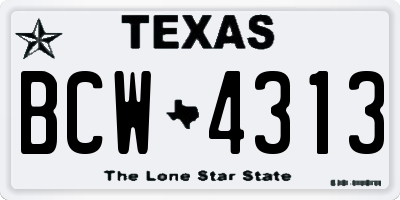 TX license plate BCW4313