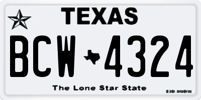 TX license plate BCW4324