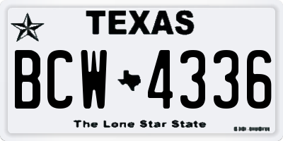 TX license plate BCW4336