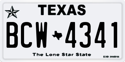 TX license plate BCW4341